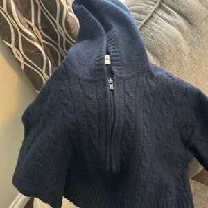 Sunday Best Dark Navy Hooded Knit Zip up